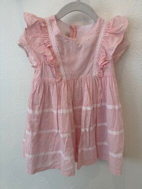 Dondolo Light Pink Swiss Dot Lace Ruffle Dress Girls Size 2T